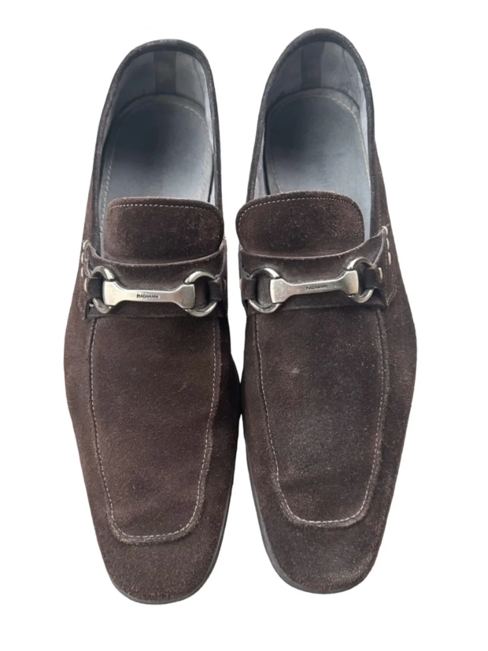MAGNANNI Men’s Horsebit Loafers Size 10M Brown Suede Made in Spain 15804